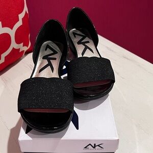 Anne Klein Black Sparkle Flats